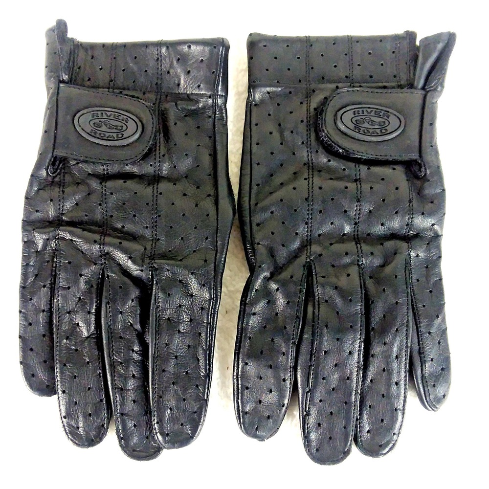 Vintage River Road Black Cheyenne Style Motorcycle Gloves Size Mens Large - Picture 10 of 10